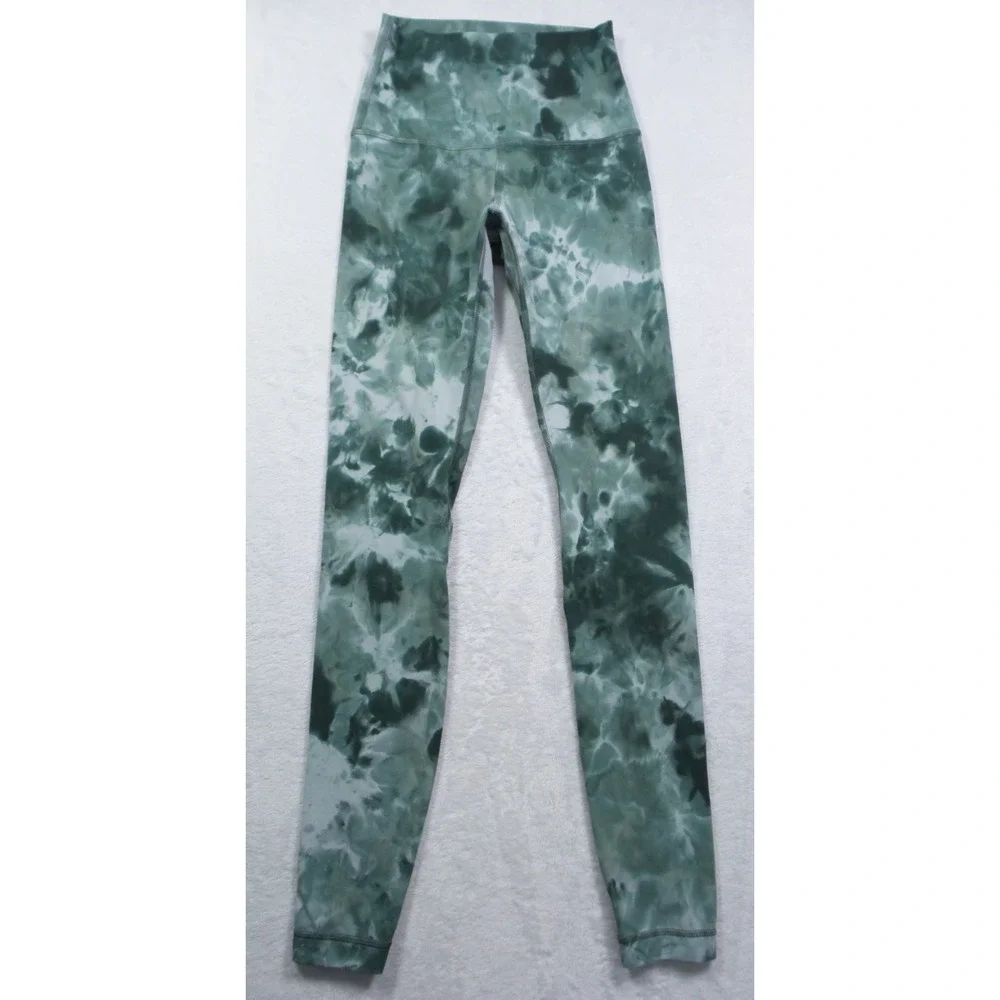 Lululemon Leggings Womens Size 2 Green Align High-Rise Diamond‎ Dye Comfort